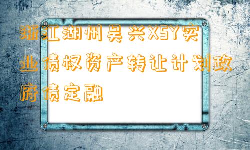 浙江湖州吴兴XSY实业债权资产转让计划政府债定融