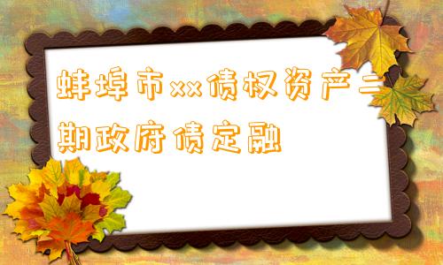 蚌埠市xx债权资产二期政府债定融