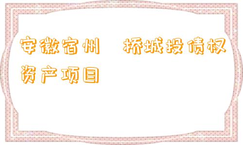 安徽宿州埇桥城投债权资产项目