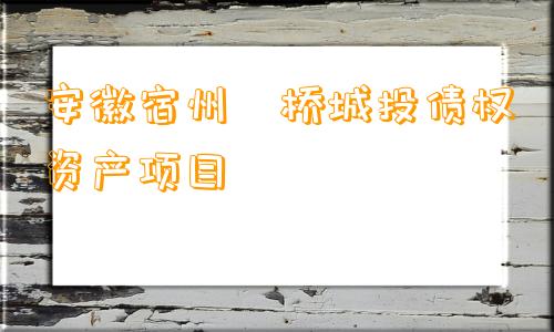 安徽宿州埇桥城投债权资产项目